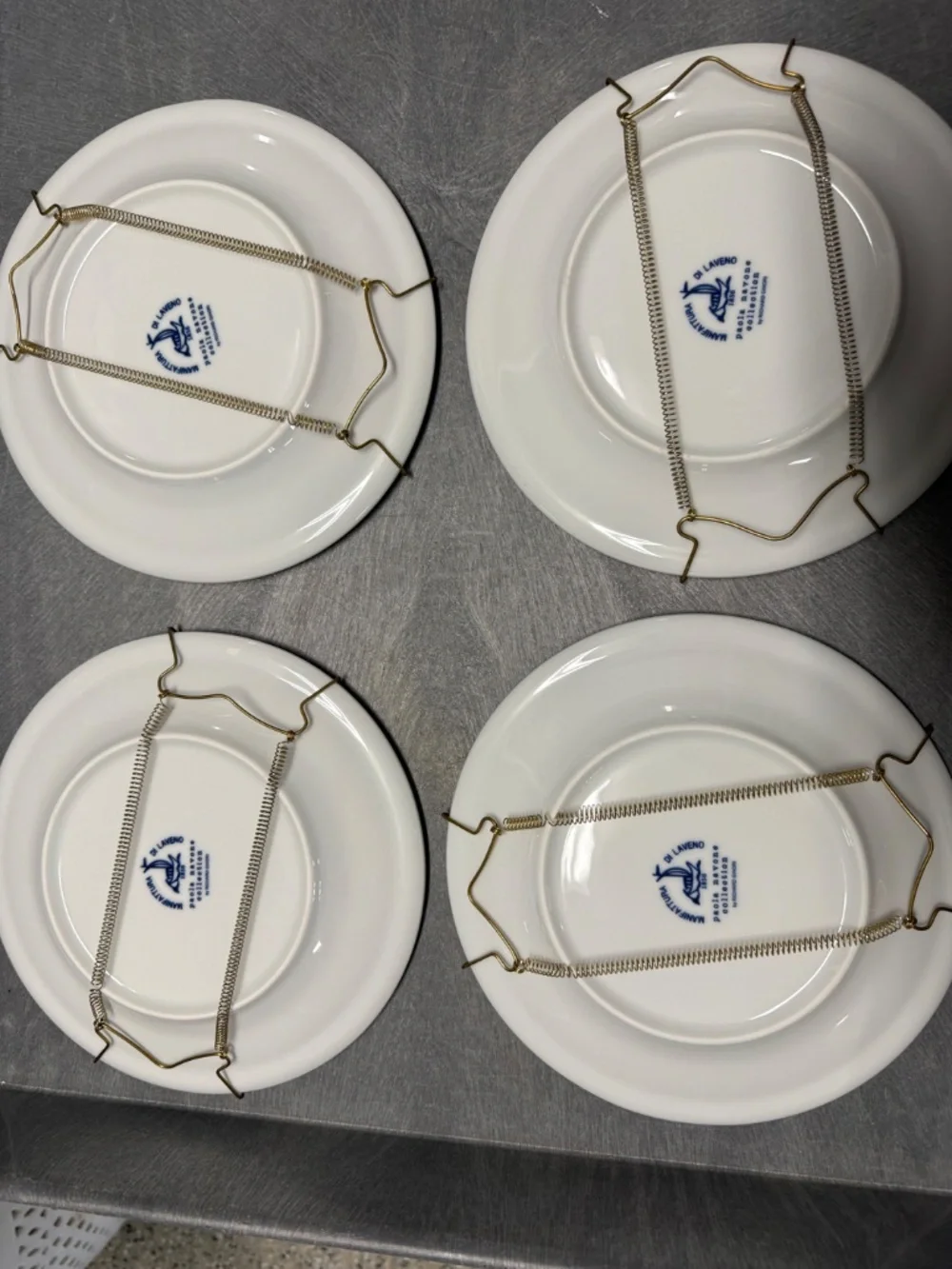 Richard Ginori Manifattura di Laveno Blue White Plates Set of 6 Italy